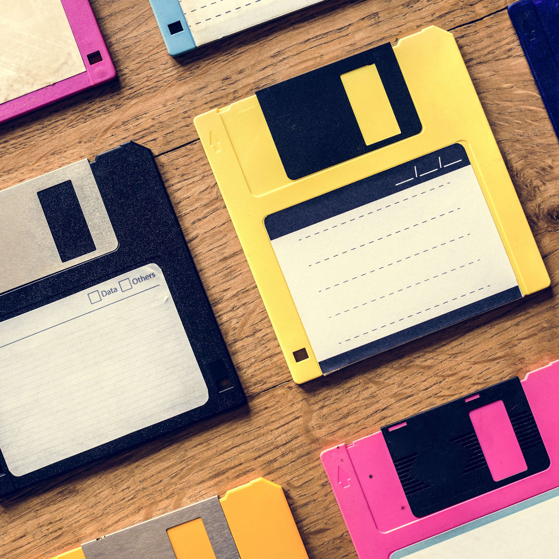 Old school floppy disk drive data storage